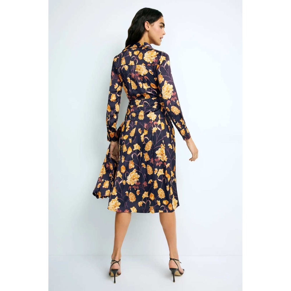 Ted Baker London Women's Floral Print Long Sleeve Midi Shirtdress Size 0 - Picture 2 of 11